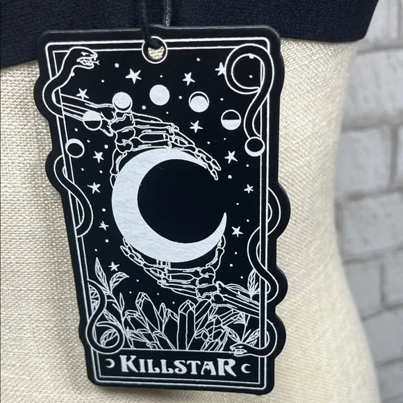 Killstar Black Ascendant Celestial Stars Velvet Harness Bralette size M - Picture 6 of 8